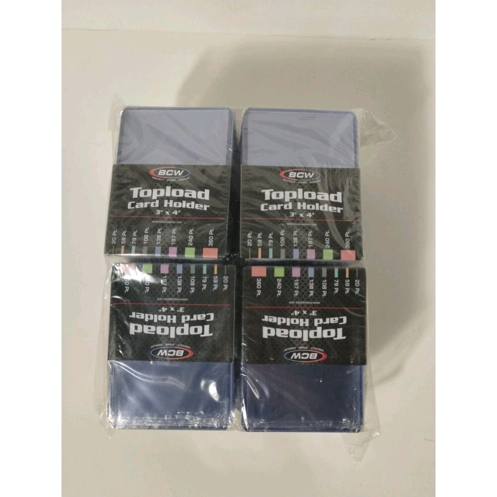 3x4 Topload Card Holders 200ct and Standard Card Sleeves 200 ct Combo | Rigid...